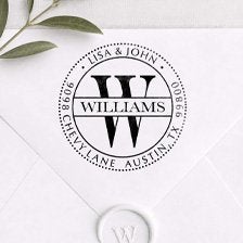 Monogram Address Stamps, Round & Square - Simply Stamps