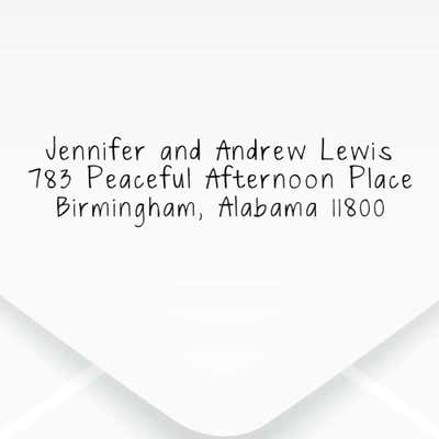 Peaceful Afternoon Address Stamp impression on an envelope