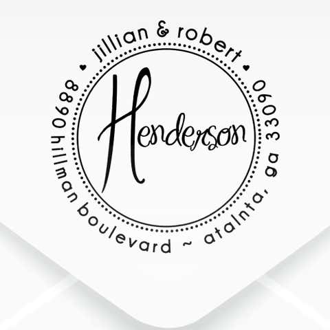 Henderson Round Address Stamp