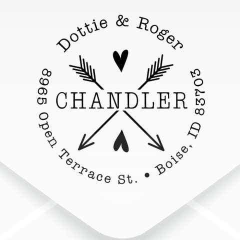 Chandler Arrow Hearts Address Stamp