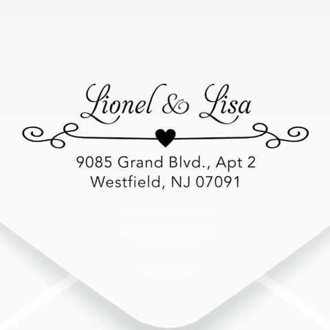 Heart Curly Return Address Stamp