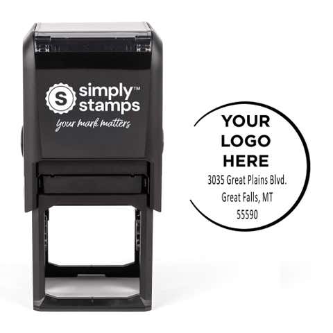 Open Circle Round Logo Stamp