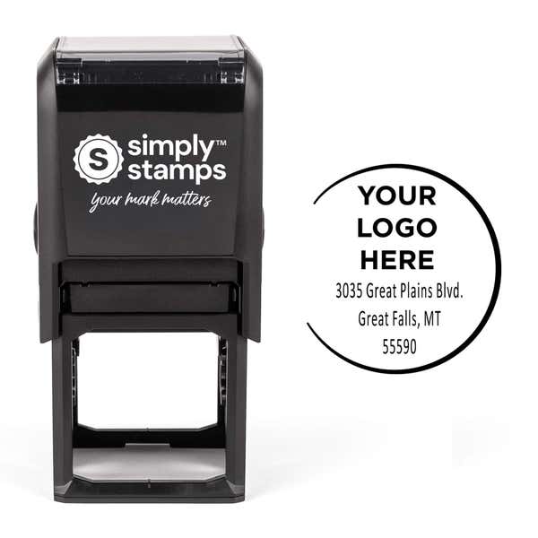 Open Circle Round Logo Stamp