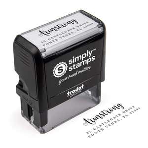 Armstrong address stamp impression example next to stamp body