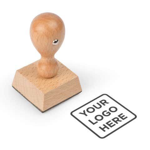 Small Wood Handle Custom Logo Stamp
