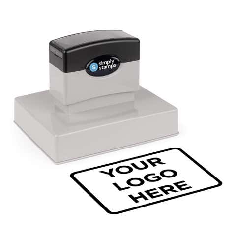 Large 3" x 4" Custom Pre-Inked Rectangular Logo Stamp