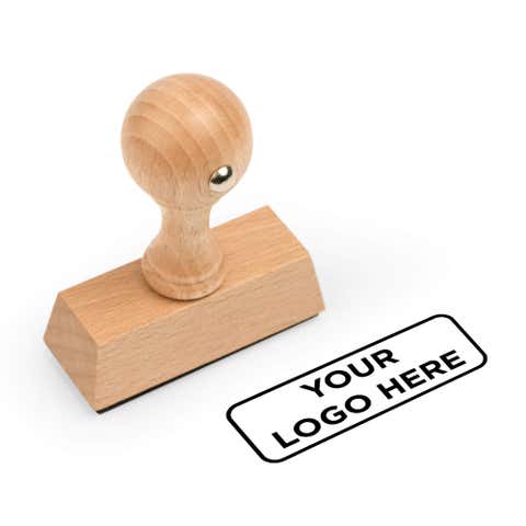 Custom Small Rectangle Logo Hand Stamp