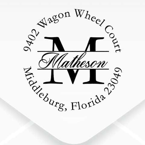 Letter Script Name Return Address Stamp