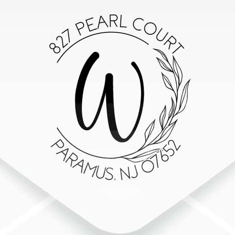 Floral Monogram Custom Address Stamp