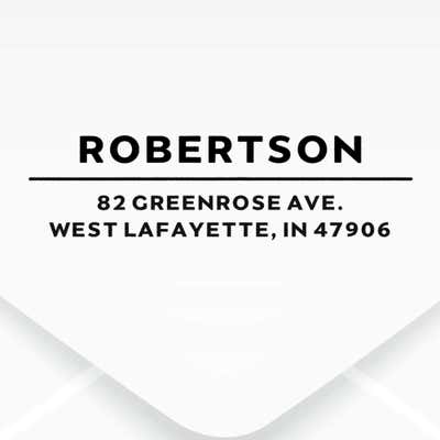 Modern Underline Custom Address Stamp impression on an envelope