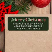 Merry Christmas with Alternate Colors Christmas Custom Address Labels [Sheet of 30 Labels]
