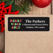 Merry Vibes Only Christmas Custom Address Labels [Sheet of 30 Labels]