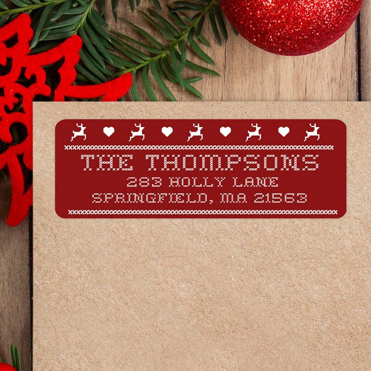 Christmas Sweater Design Christmas Custom Address Label