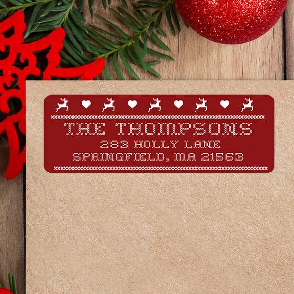 Christmas Sweater Design Christmas Custom Address Labels [Sheet of 30 Labels]