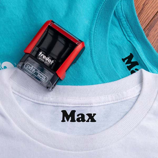 Example of the Trodat 4911 Clothing Name Stamp