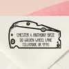 Cheese Wedge Return Address Stamp – personalized cheese wedge design hand drawn by Salt & Paper