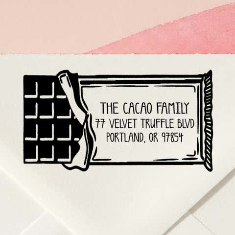 Chocolate Bar Return Address Stamp