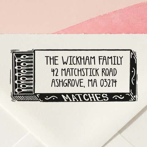 Matchbox Return Address Stamp