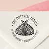 Round Moth Return Address Stamp – personalized moth design hand drawn by Salt & Paper