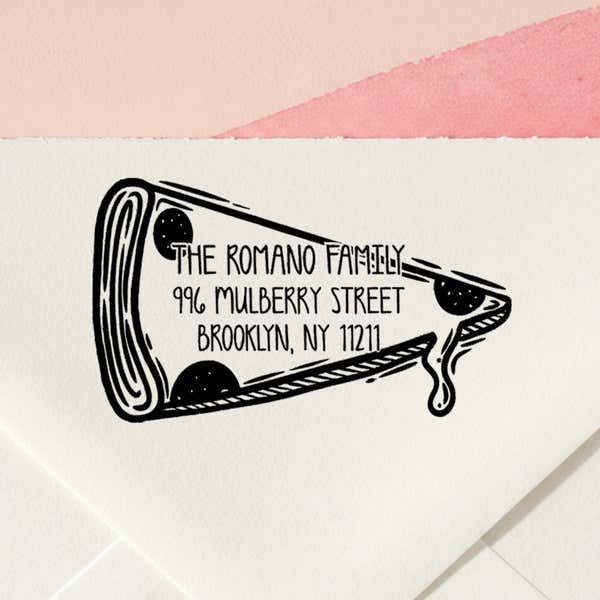 Pizza Slice Return Address Stamp
