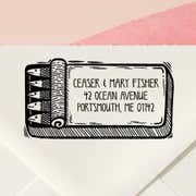 Sardine Tin Return Address Stamp