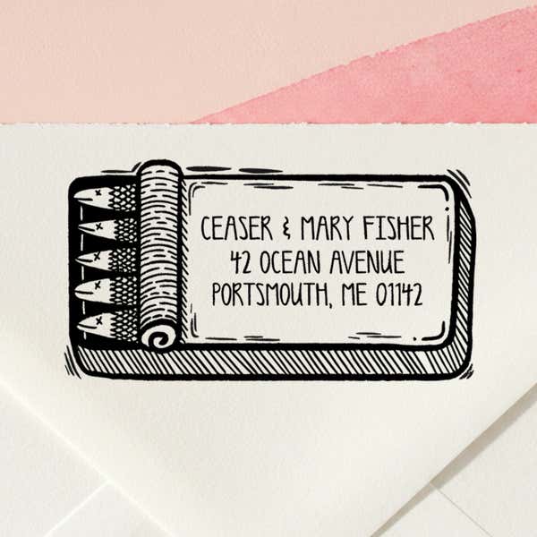 Sardine Tin Return Address Stamp