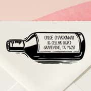 Wine Bottle Return Address Stamp