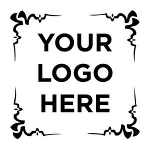 Close-up of the stamped logo impression on a white background