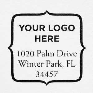 Custom logo design stamped onto paper stationery