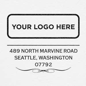 Custom logo design stamped onto paper stationery