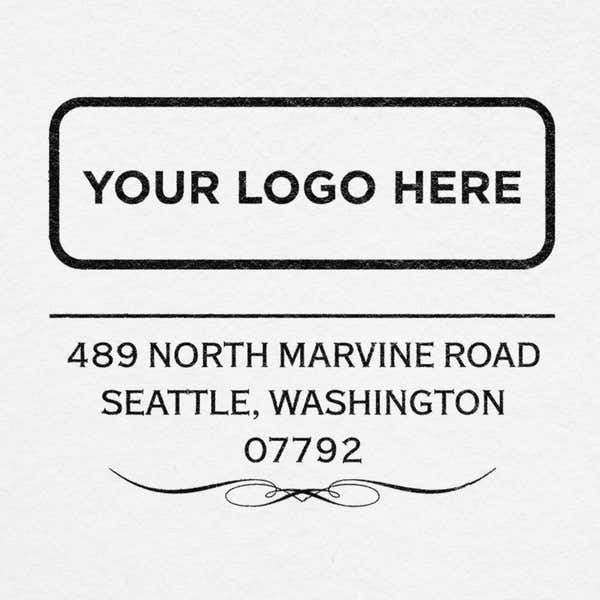 Custom logo design stamped onto paper stationery