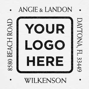 Custom logo design stamped onto paper stationery