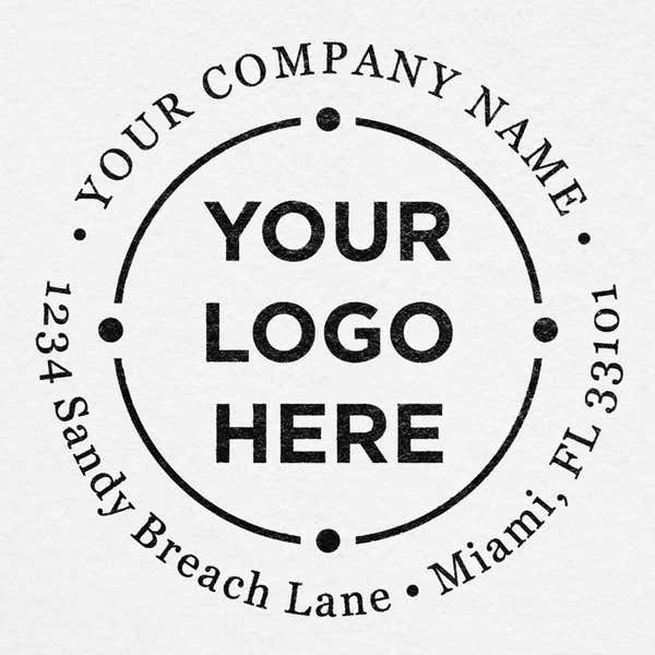 Custom logo design stamped onto paper stationery