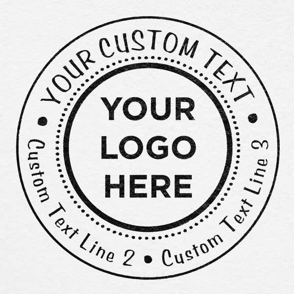 Custom logo design stamped onto paper stationery