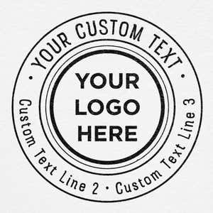Custom logo design stamped onto paper stationery