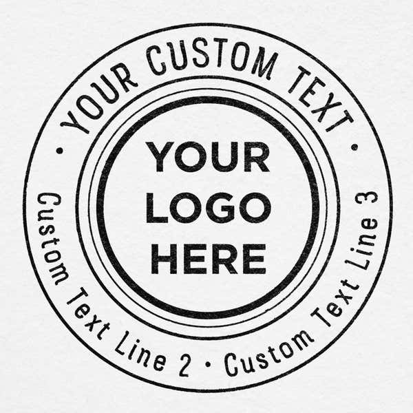 Custom logo design stamped onto paper stationery