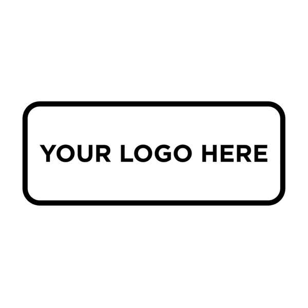 Close-up of the stamped logo impression on a white background