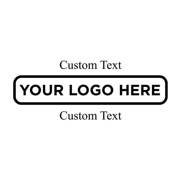 Close-up of the stamped logo impression on a white background