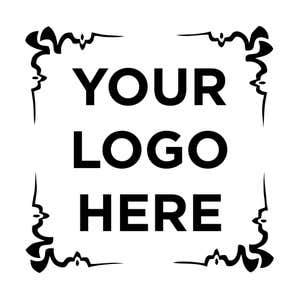 Close-up of the stamped logo impression on a white background