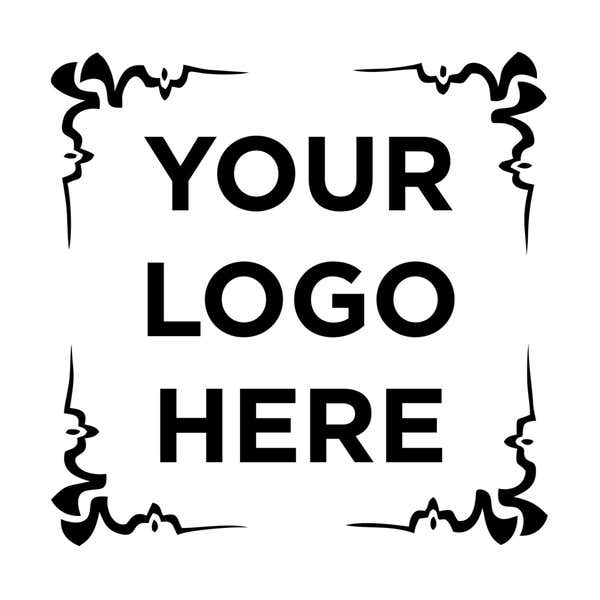 Close-up of the stamped logo impression on a white background