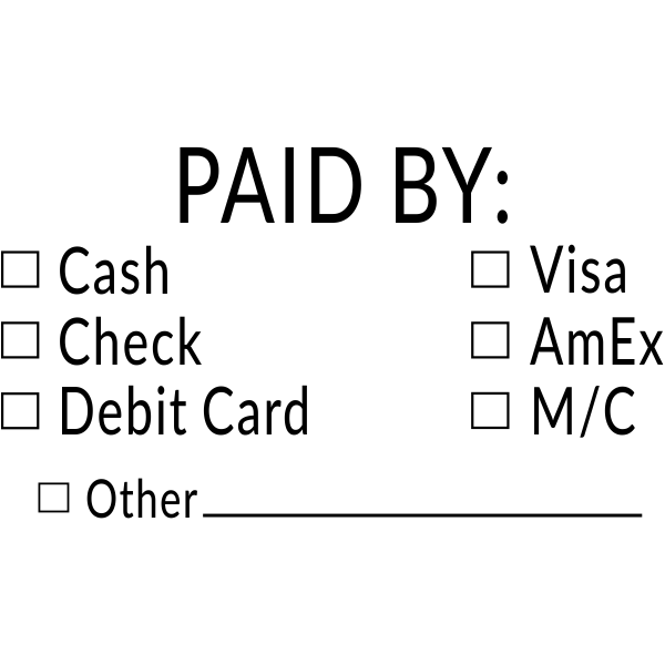 Paid By Multi Use Rubber Stamp