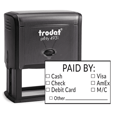 Paid By Multi Use Rubber Stamp