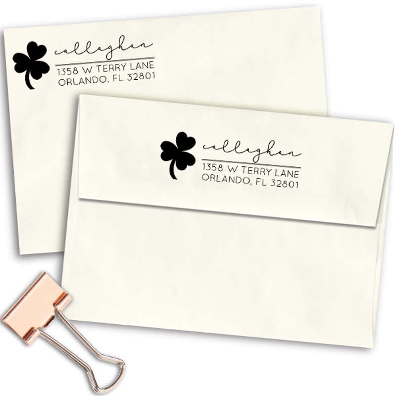 Shamrock Address Stamp Imprint Example