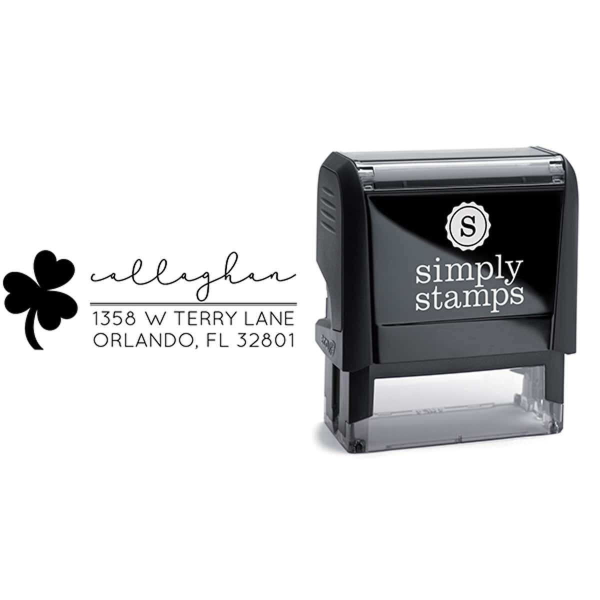Shamrock Address Stamp Body and Design