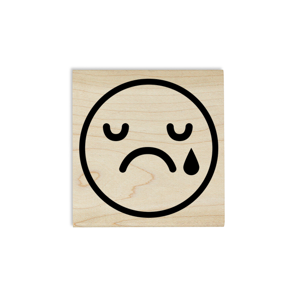 Crying Emoji Teacher Craft Stamp Body and Design