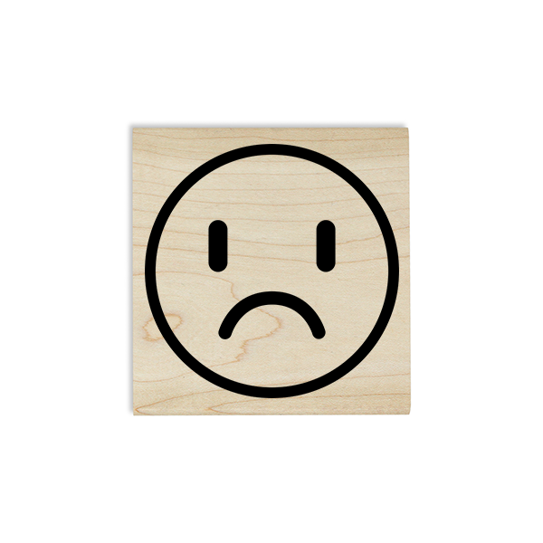 Sad Face Emoji Teacher Craft Stamp Body and Design