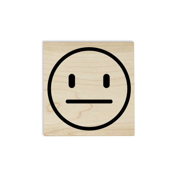 Straight Face Emoji Teacher Craft Stamp Body and Design