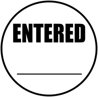 ENTERED Round Border Stock Stamp - alternate view