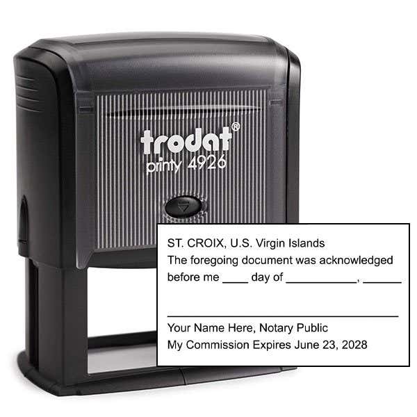U.S. Virgin Islands Acknowledgement Stamp for Affidavit Notary Public