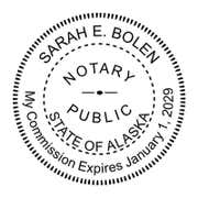 Alaska Notary Round Seal - Choose Stamp or Embosser